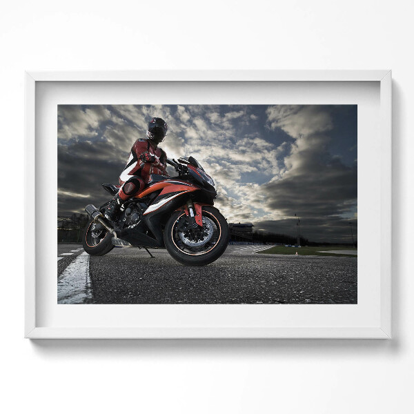 Obraz v rámu moderní Muž na motorce