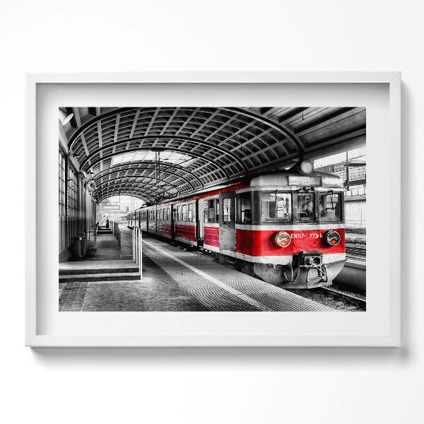 Obraz v rámu moderní Staré železniční nástupiště