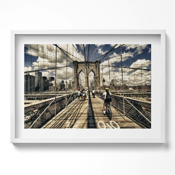 Obraz v rámu moderní Pohled na Brooklyn Bridge v New Yorku
