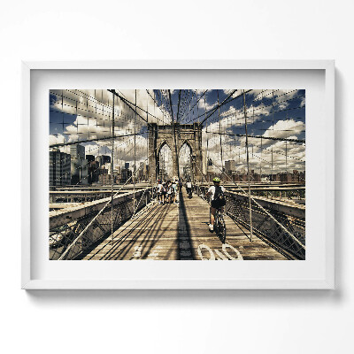 Obraz v rámu moderní Pohled na Brooklyn Bridge v New Yorku
