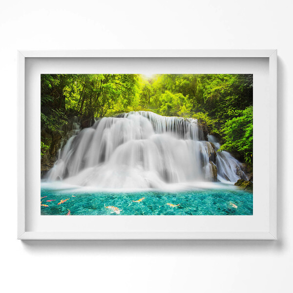 Obraz v rámu moderní Vodopád Huai Mae Khamin v Thajsku