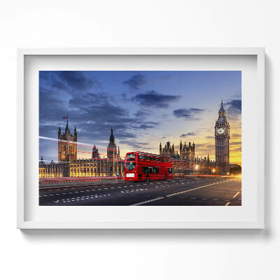 Obraz v rámu moderní Červený autobus v Londýně