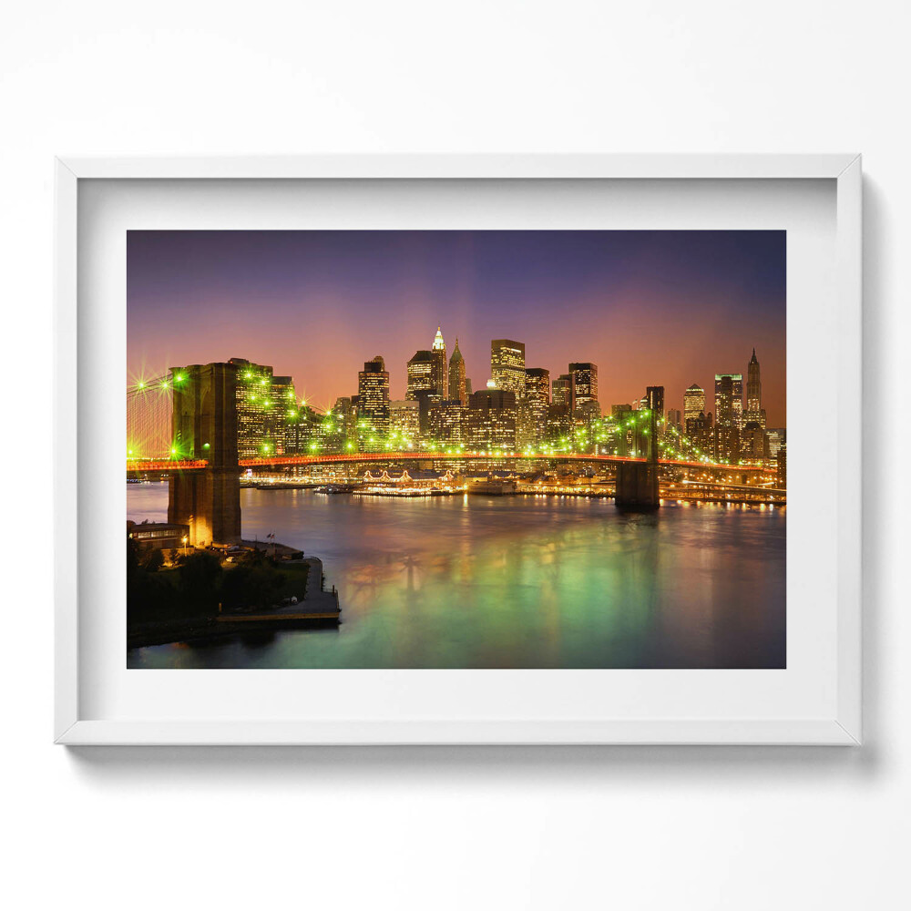 Obraz v rámu moderní Brooklynský most v noci