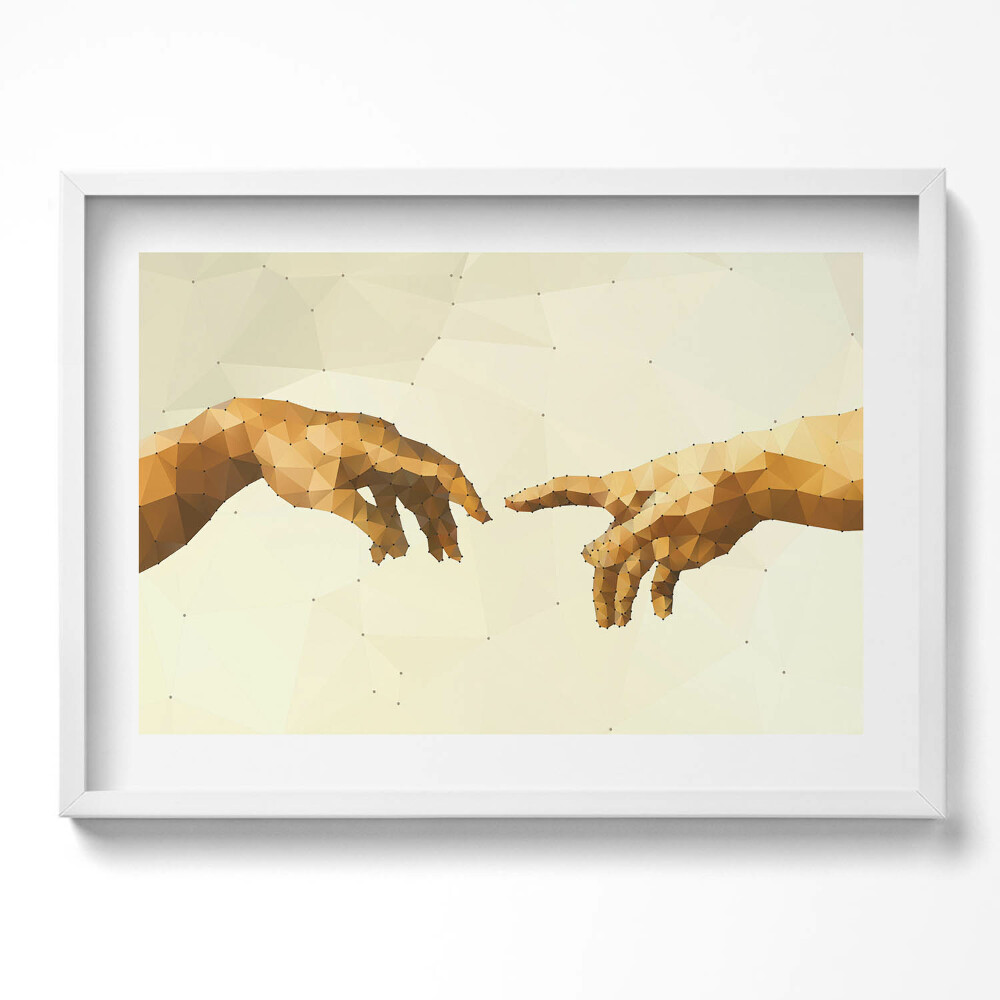 Obraz v rámu moderní Stvoření Adama