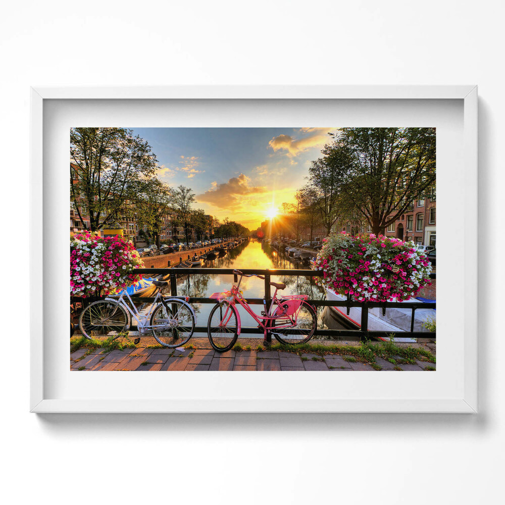 Obraz v rámu moderní Východ slunce nad Amsterdamem