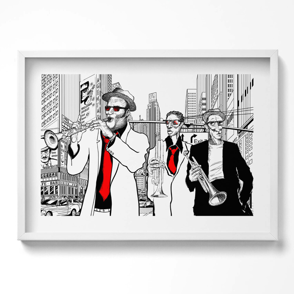 Obraz v rámu moderní Jazzová kapela