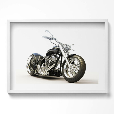 Obraz v rámu moderní Černá motorka