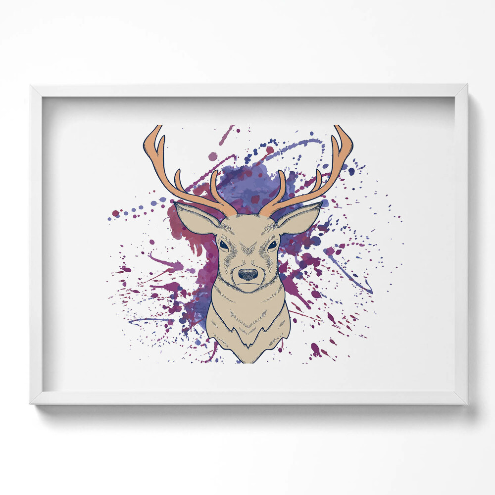 Obraz v rámu moderní Jelen vektorové ilustrace