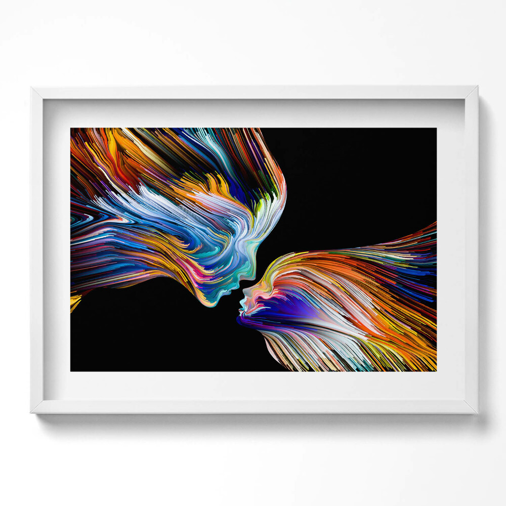 Obraz v rámu moderní Abstraktní barevné lidské tváře