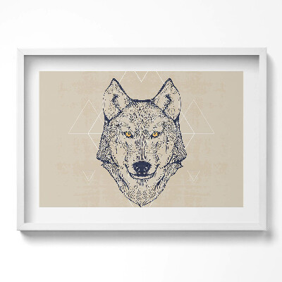 Obraz v rámu moderní Vlčí hlava