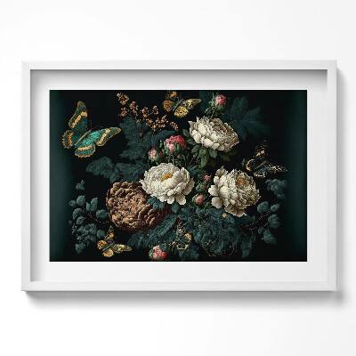 Obraz v rámu moderní Botanický květinový vzor