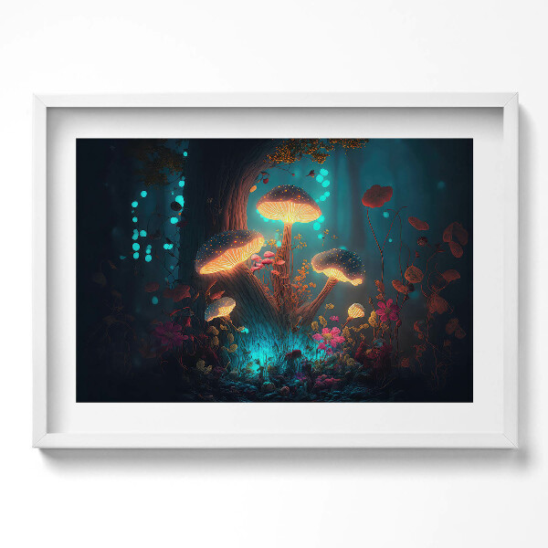 Obraz v rámu moderní Lesní a kouzelné houby