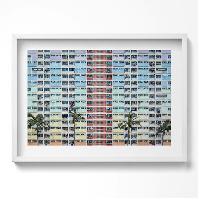 Obraz v rámu moderní Barevná budova Hong Kong