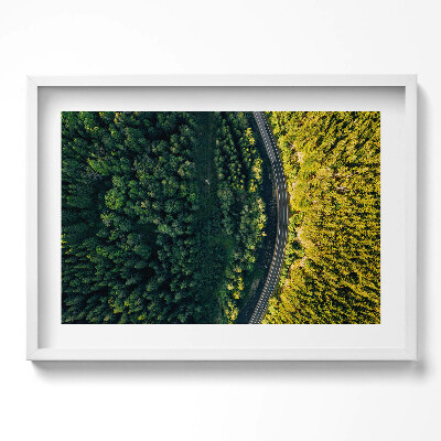 Obraz v rámu moderní Les z dronu - hora Śnieżka