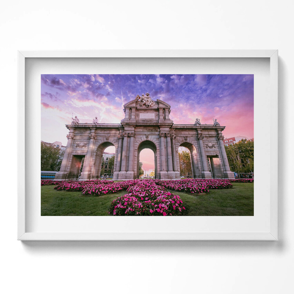 Obraz v rámu moderní Dveře Alcala Madrid Španělsko