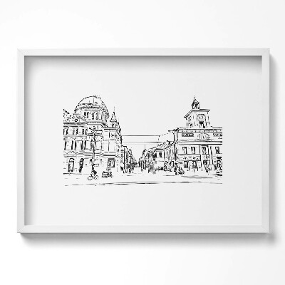 Obraz v rámu moderní Poznaň staré město ilustrace