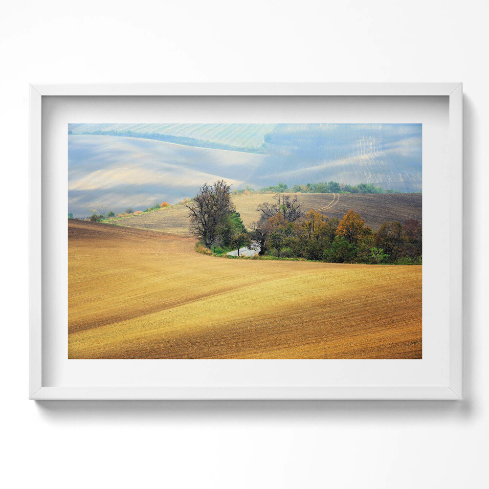 Obraz v rámu moderní Moravská venkovská krajina