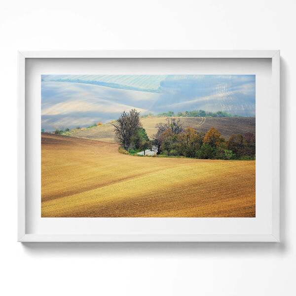 Obraz v rámu moderní Moravská venkovská krajina