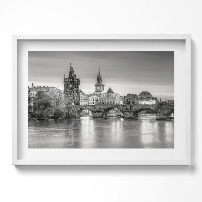 Obraz v rámu moderní Pohled na Karlův most v Praze
