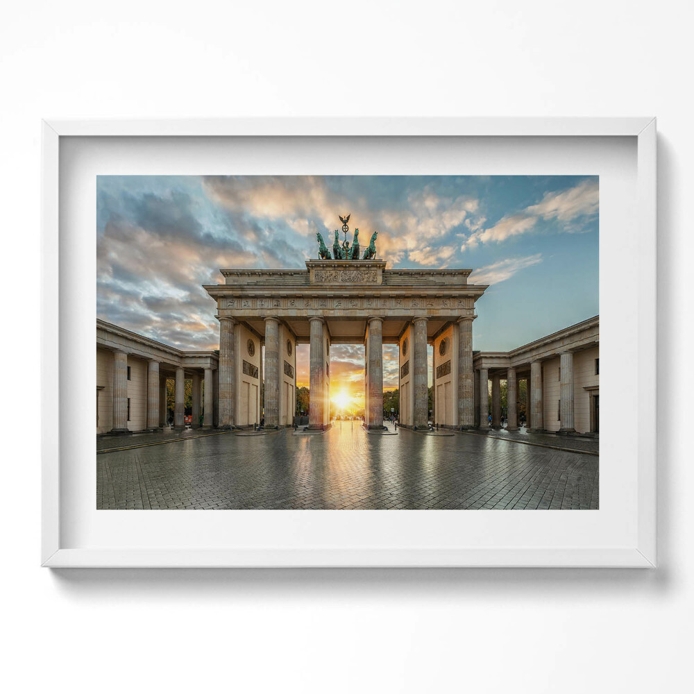 Obraz v rámu moderní Braniborská brána v Berlíně