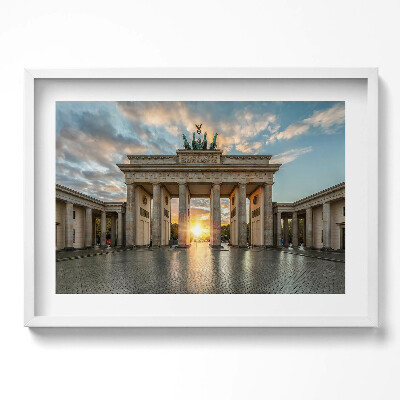 Obraz v rámu moderní Braniborská brána v Berlíně