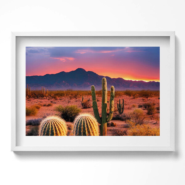 Obraz v rámu moderní Západ slunce v poušti