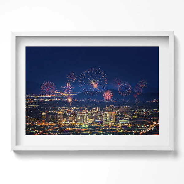 Obraz v rámu moderní Město Phoenix v noci