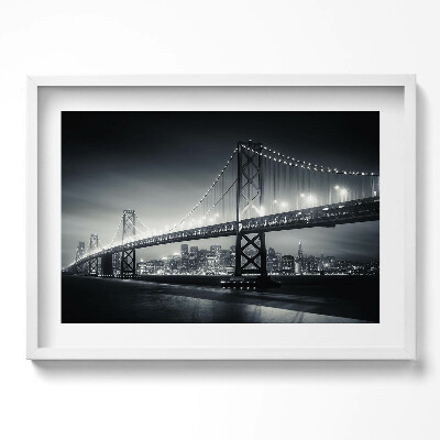 Obraz v rámu moderní Most v noci San Francisco