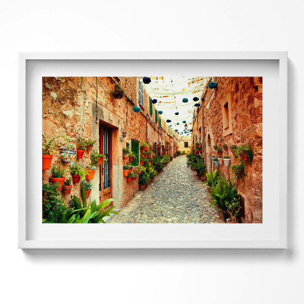 Obraz v rámu moderní Ulice ve vesnici Valldemossa
