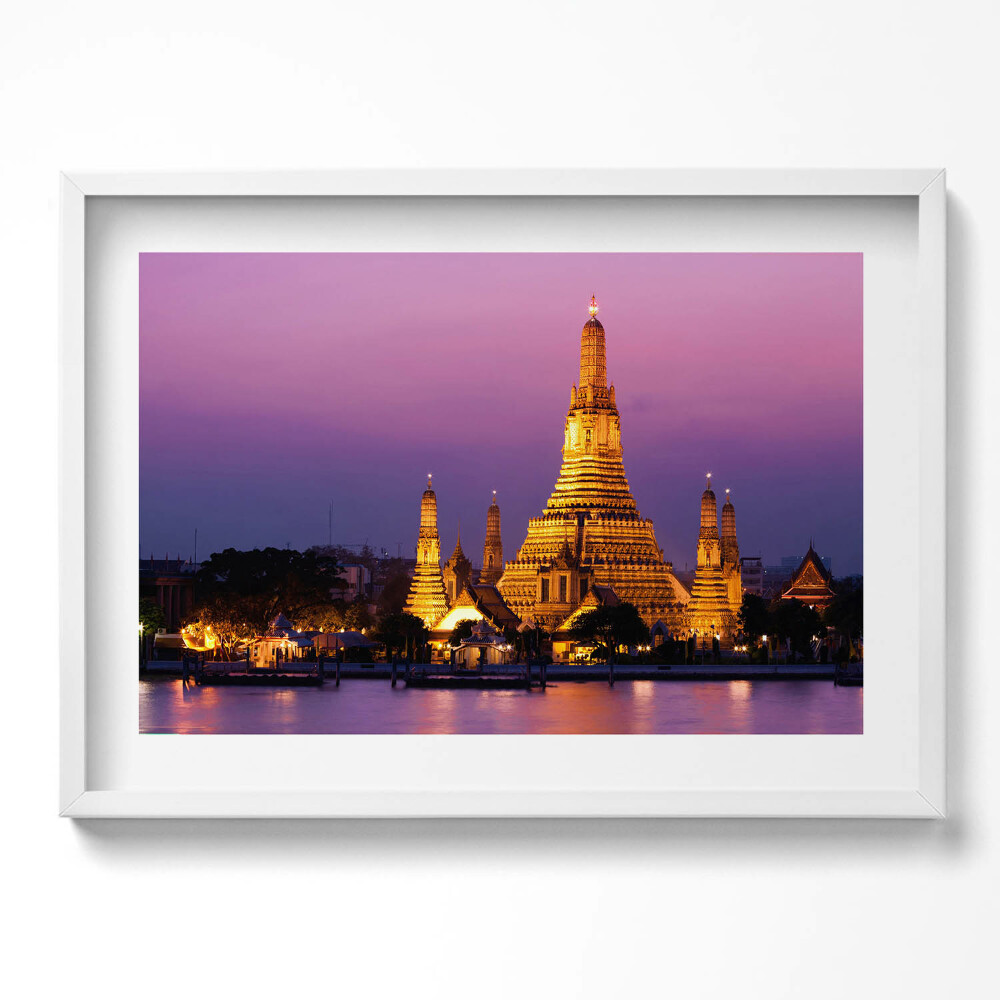Obraz v rámu moderní Chrám v Bangkoku v Thajsku