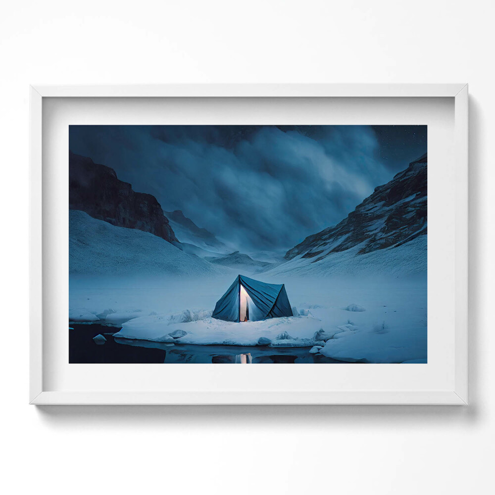 Obraz v rámu moderní Stan v horách Islandu