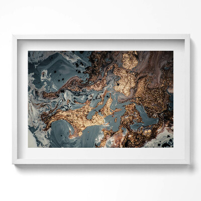 Obraz v rámu moderní Zlatá skalní struktura