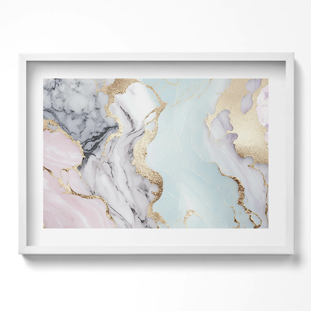 Obraz v rámu moderní Pastelový mramor