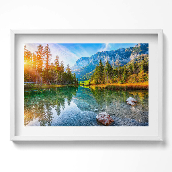 Obraz v rámu moderní Říční horská krajina