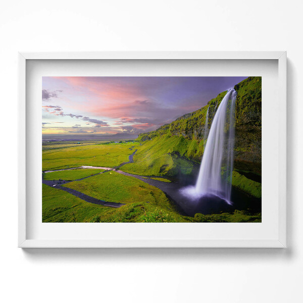 Obraz v rámu moderní Polovina a vodopádová krajina