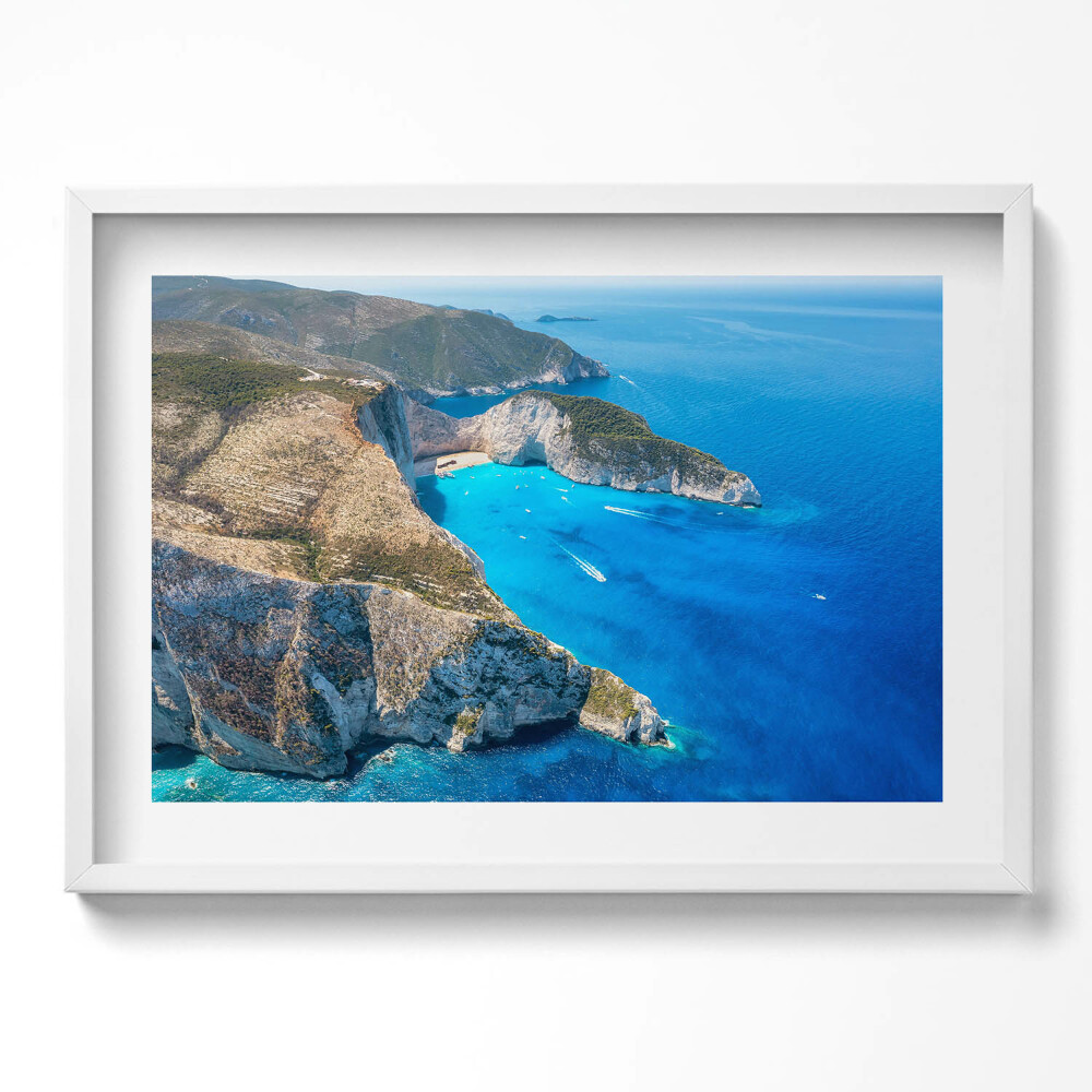 Obraz v rámu moderní Letní krajina útesu a pobřeží