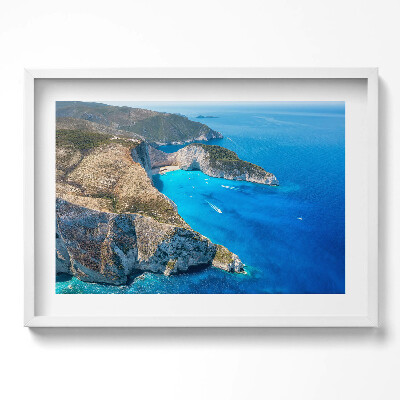 Obraz v rámu moderní Letní krajina útesu a pobřeží