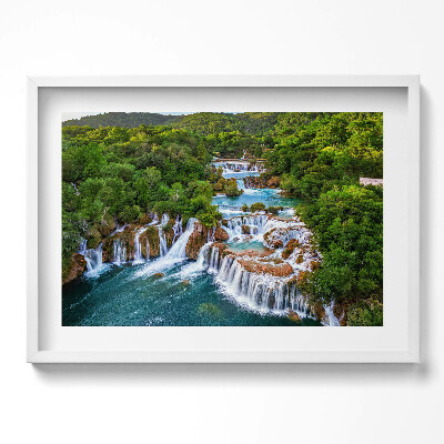 Obraz v rámu moderní Vodopády a řeka Krka Chorvatsko