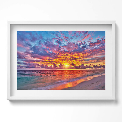 Obraz v rámu moderní Západ slunce nad mořem