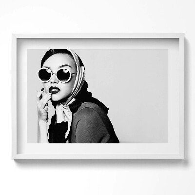 Obraz v rámu moderní Černobílý portrét okouzlující ženy