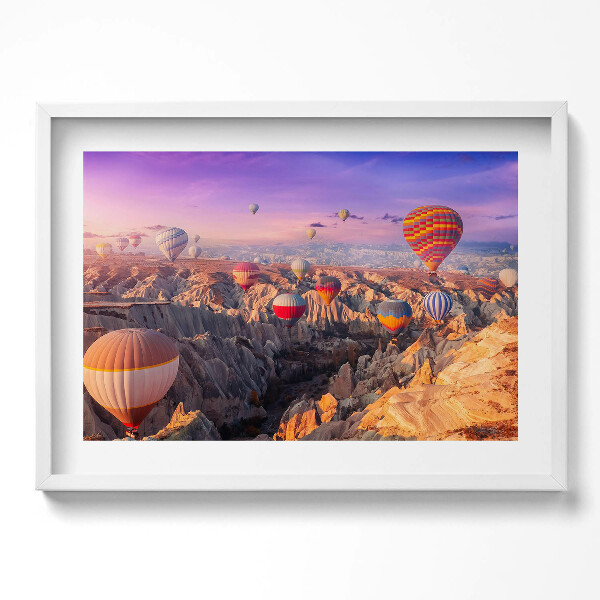 Obraz v rámu moderní Balónky létající nad kaňonem