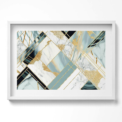 Obraz v rámu moderní Geometrické abstrakce se zlatem