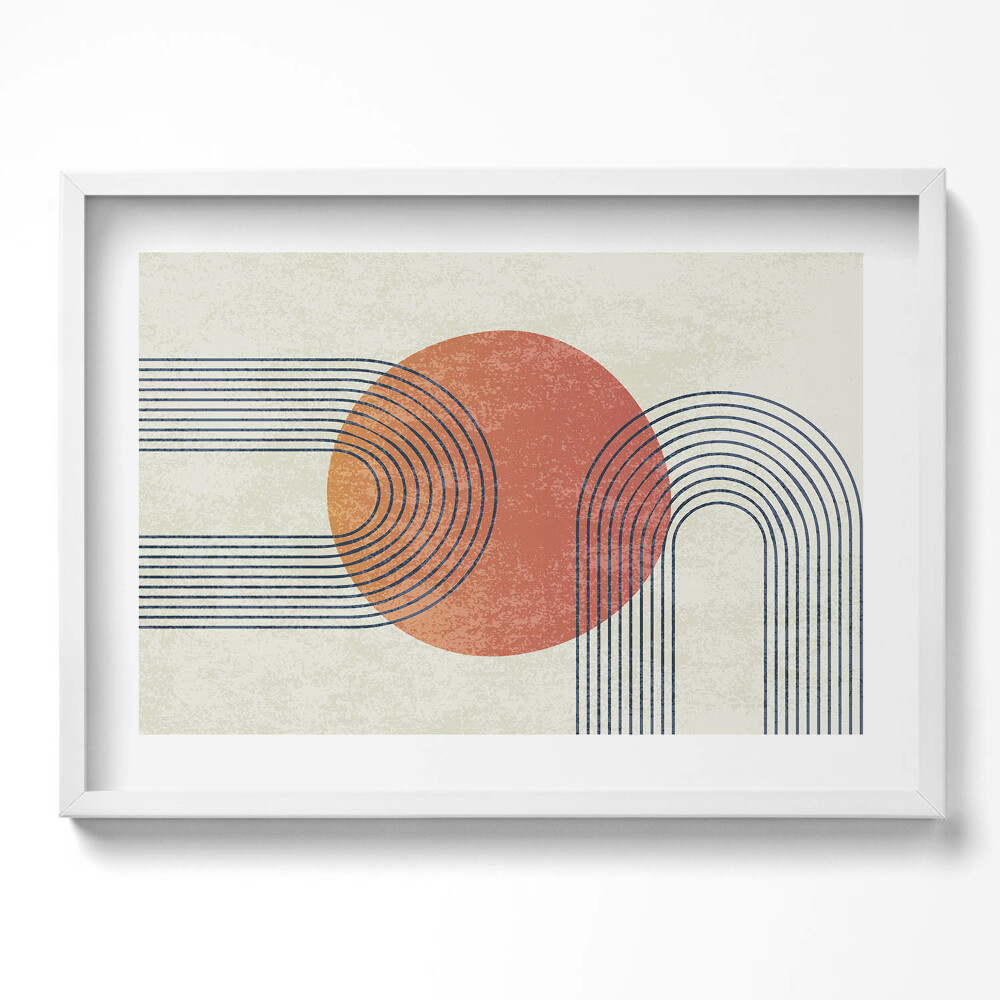 Obraz v rámu moderní Moderní umění čáry a kruh