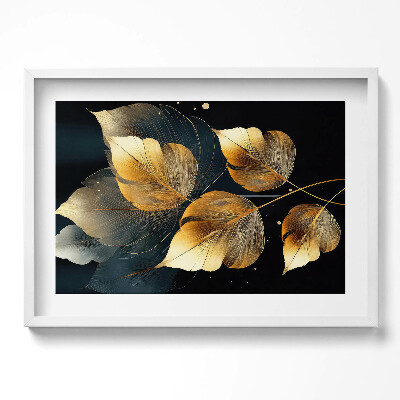 Obraz v rámu moderní Zlaté glamour listy