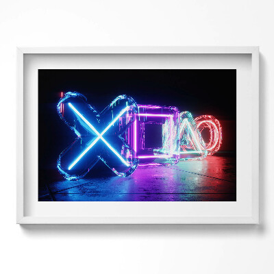 Obraz v rámu moderní Symboly hráčů - znaky na konzole