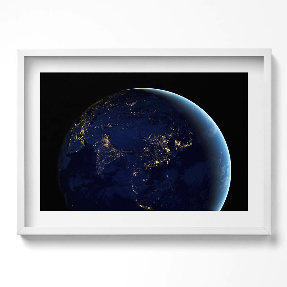 Obraz v rámu moderní Zeměkoule ve vesmíru