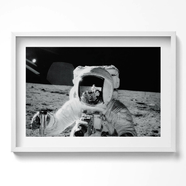 Obraz v rámu moderní Astronaut na Měsíci - foto NASA