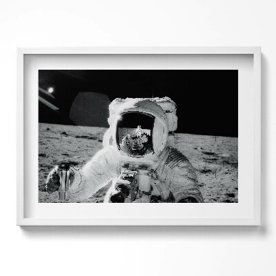 Obraz v rámu moderní Astronaut na Měsíci - foto NASA