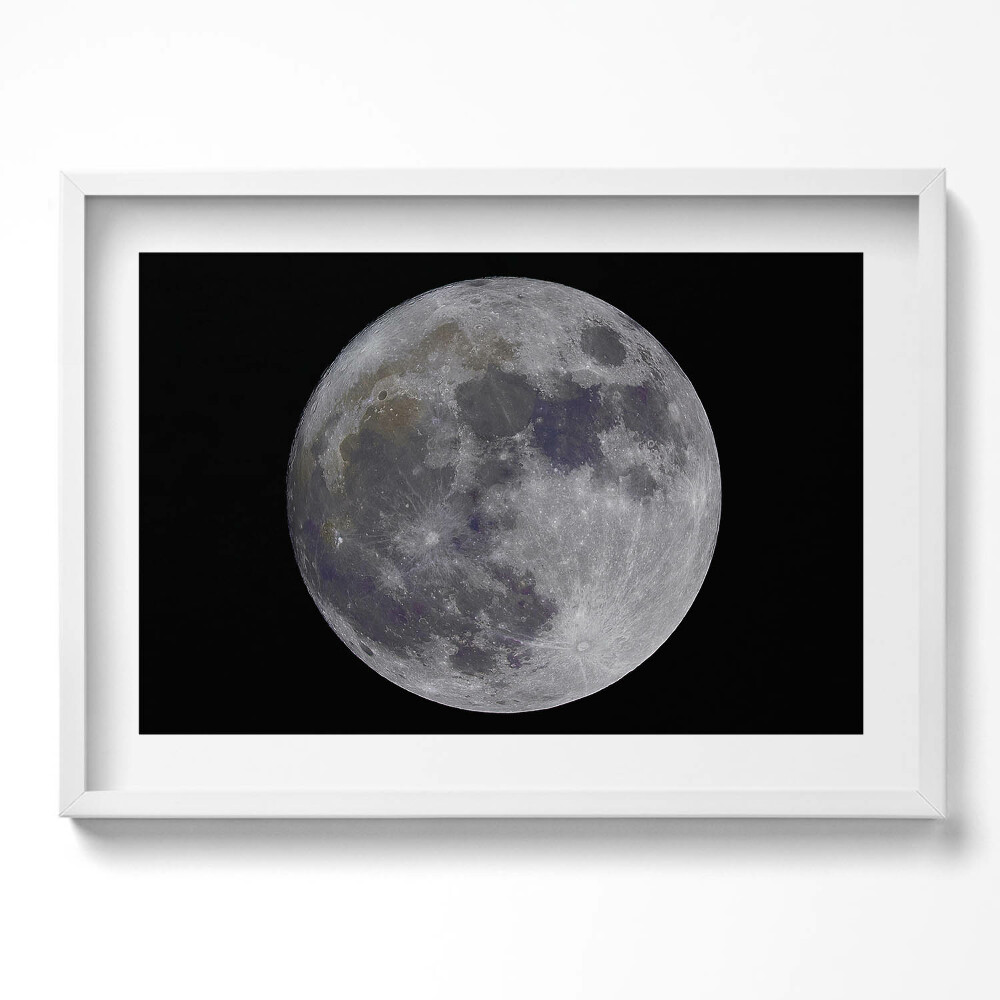 Obraz v rámu moderní Úplněk na černé obloze