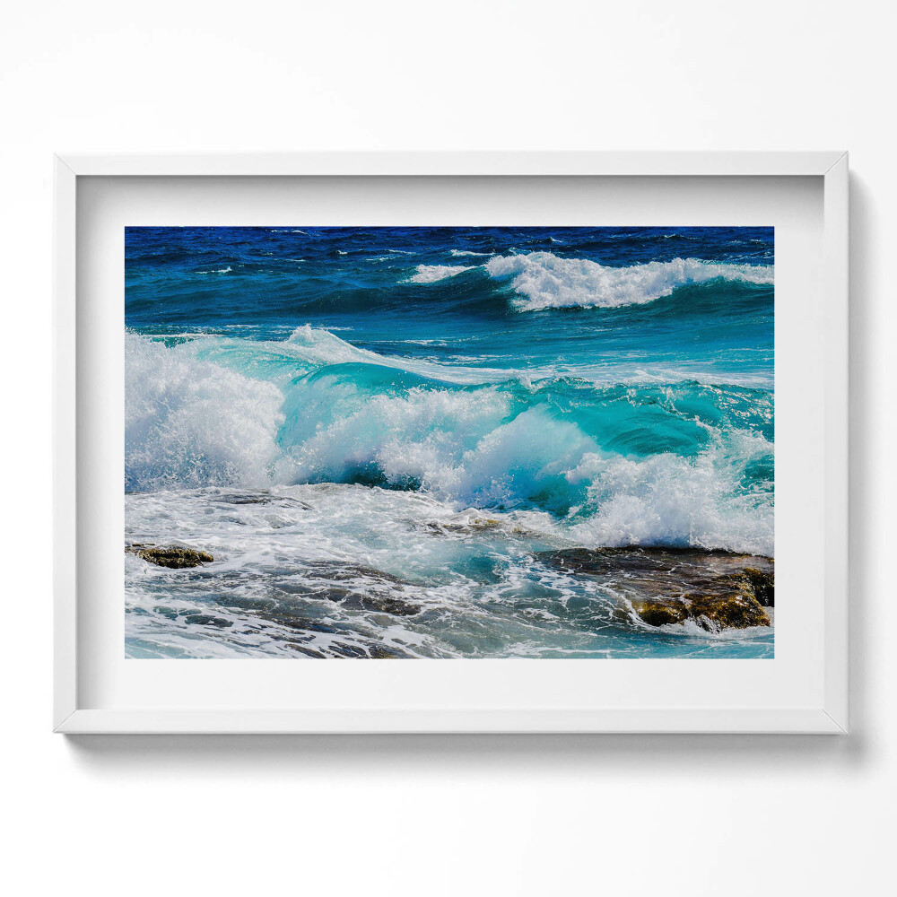 Obraz v rámu moderní Mořské modré vlny